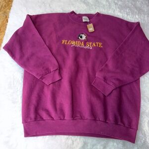 Vintage fsu Tultex Florida State Seminoles Mens 2XL Maroon Crewneck Sweatshirt